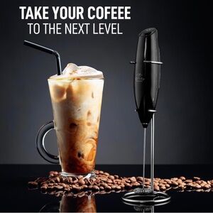 Zulay Kitchen Executive Series Milk Frother with Stand - Black